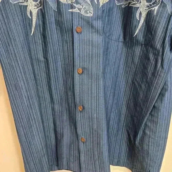 Guy Harvey AFTCO Bluewater Short Sleeve Button-up Hawaiian Shirt Men's Sz L - Picture 3 of 12